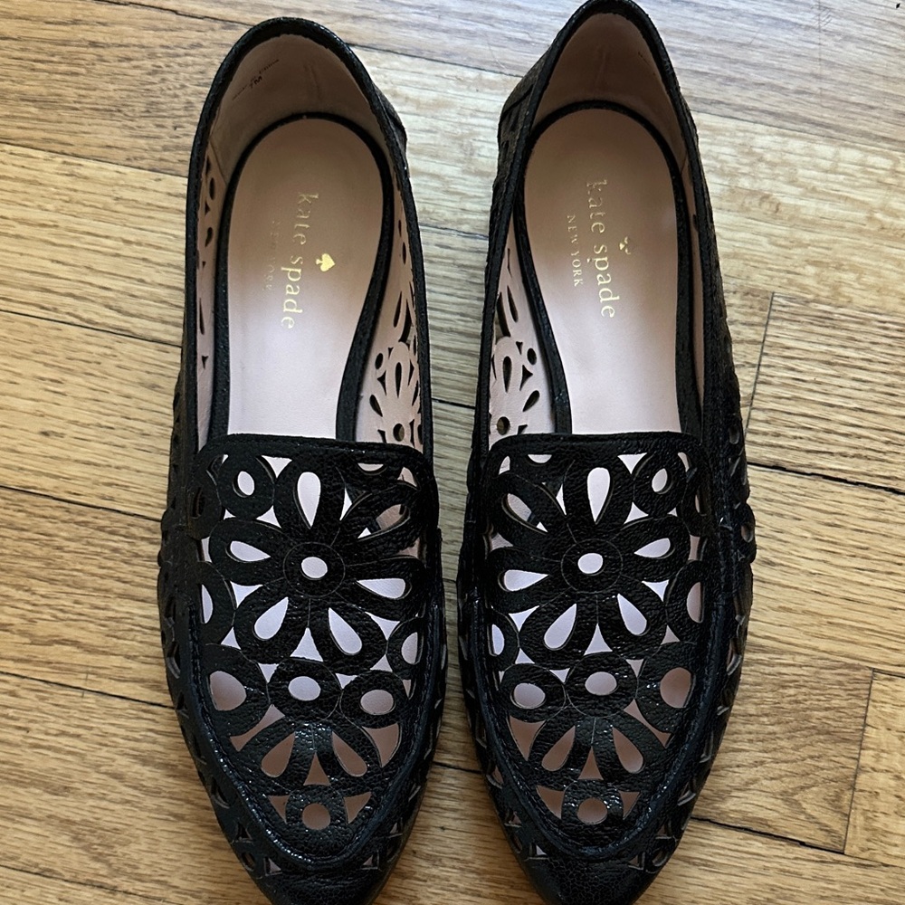 Kate Spade Black Cutout Flats